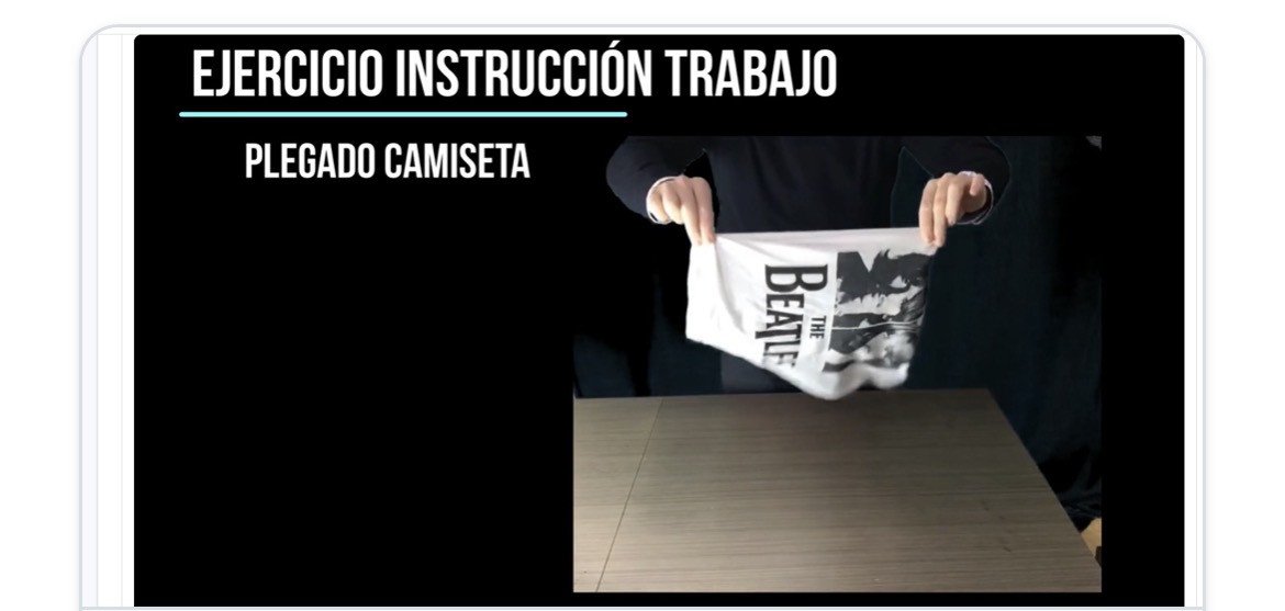 Instrucción de trabajo paso a paso para un estándar de plegado